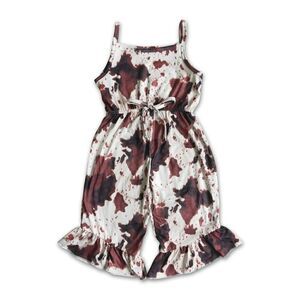 Boutique Cow Print Girls Rompers (5-6T)